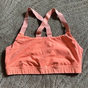 Under Armour Light Orange / Coral Racerback Sports Bra Size Large